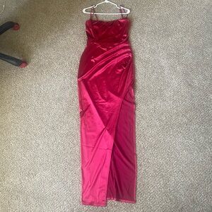 Windsor Red Satin Open Leg corset high top dress in size medium